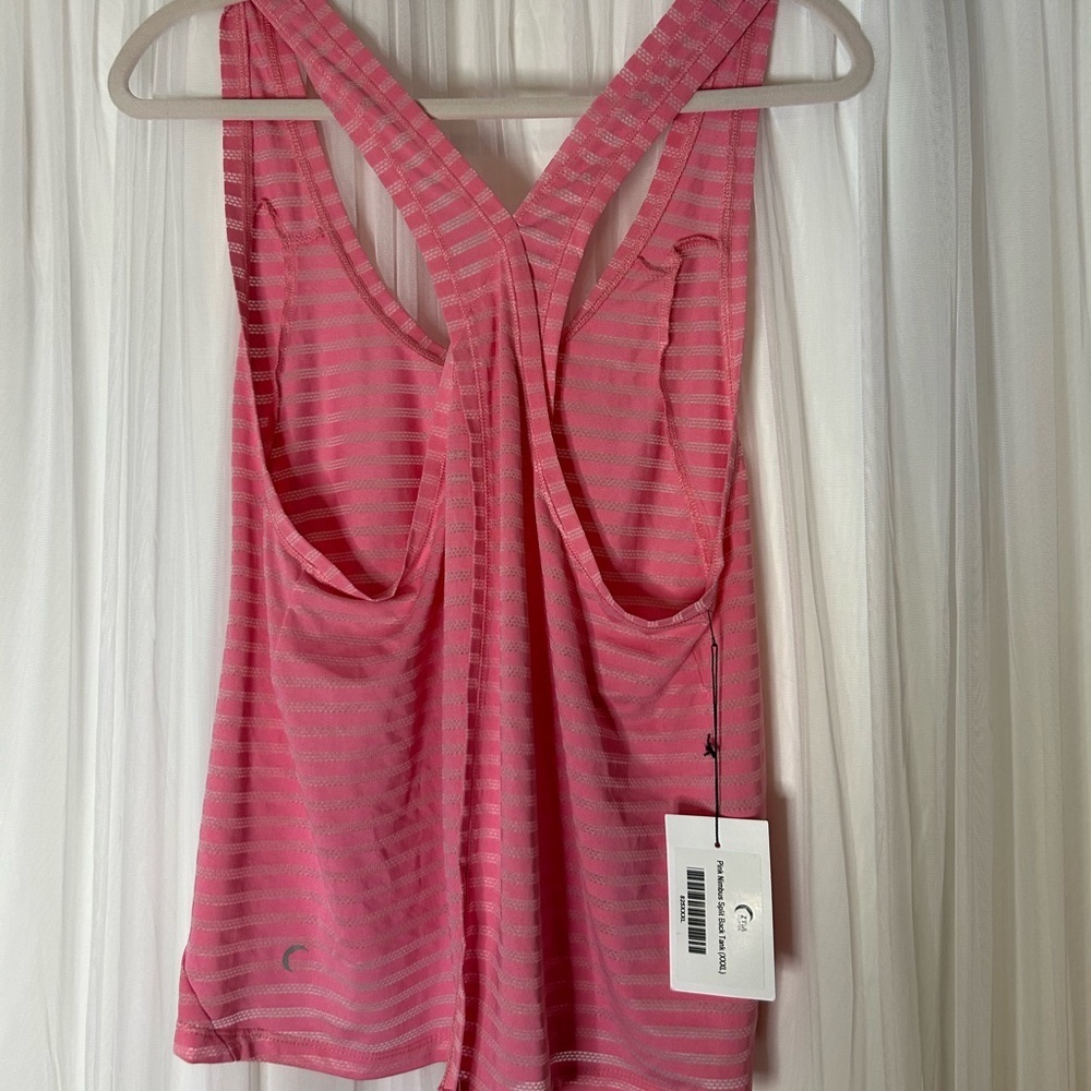 ZYIA NWT Pink Striped Women's Tank Top - Picture 2 of 5